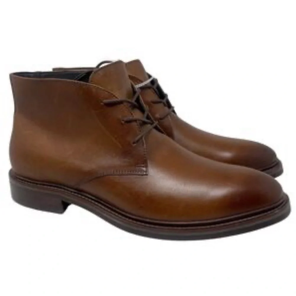 Flag Ltd Elegant Brown Leather Chukka Boots for Men